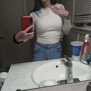 White Long Sleeve Crop Top